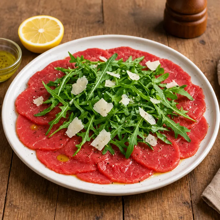 Carpaccio di Manzo mit Rucola und Parmesan